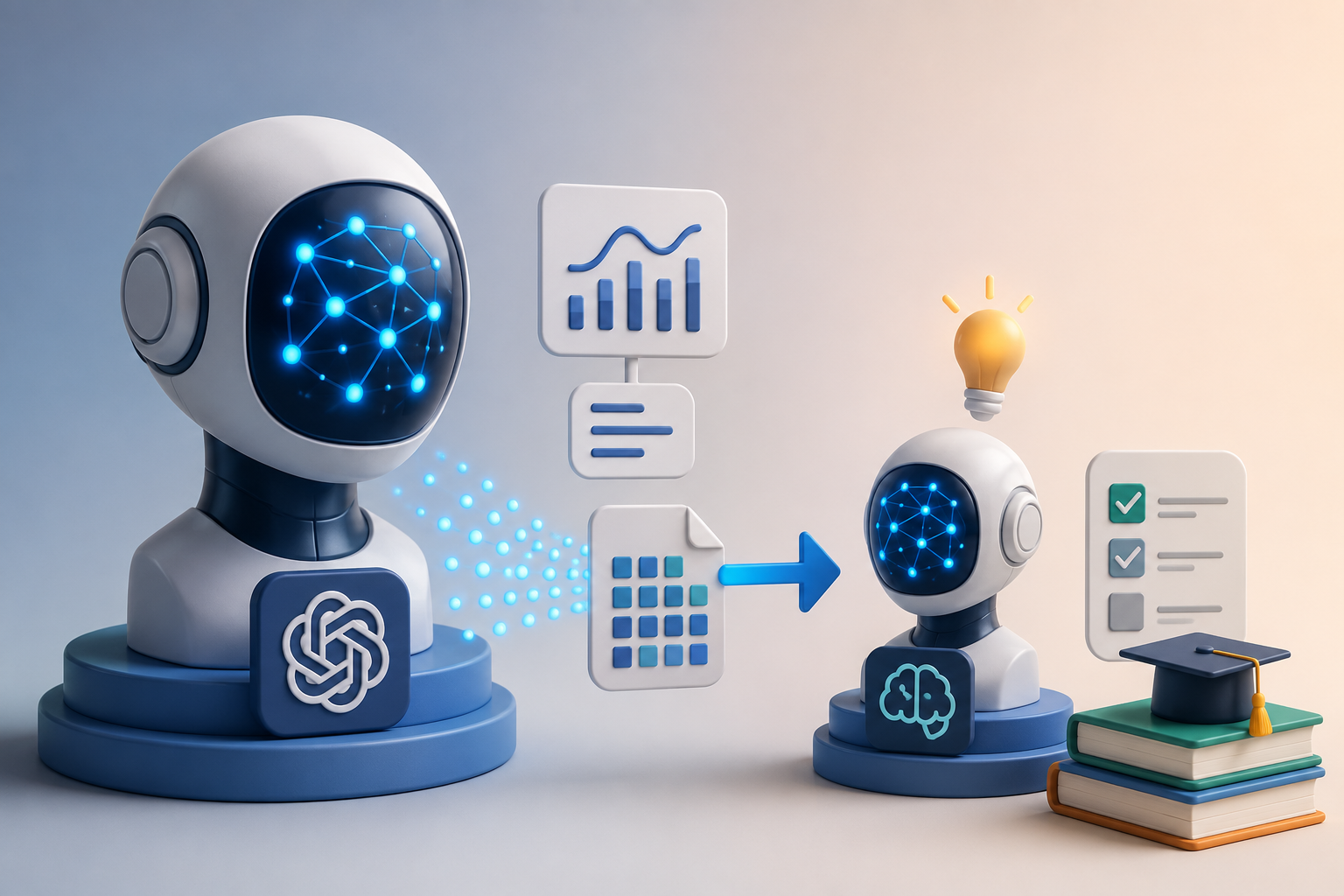Distillation in AI Models: How a Small Model Learns From a Giant