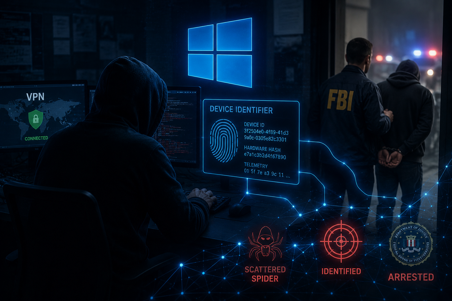 A Silent Windows Identifier Exposed a Hacker: How the FBI Arrested a Scattered Spider Member Despite a VPN